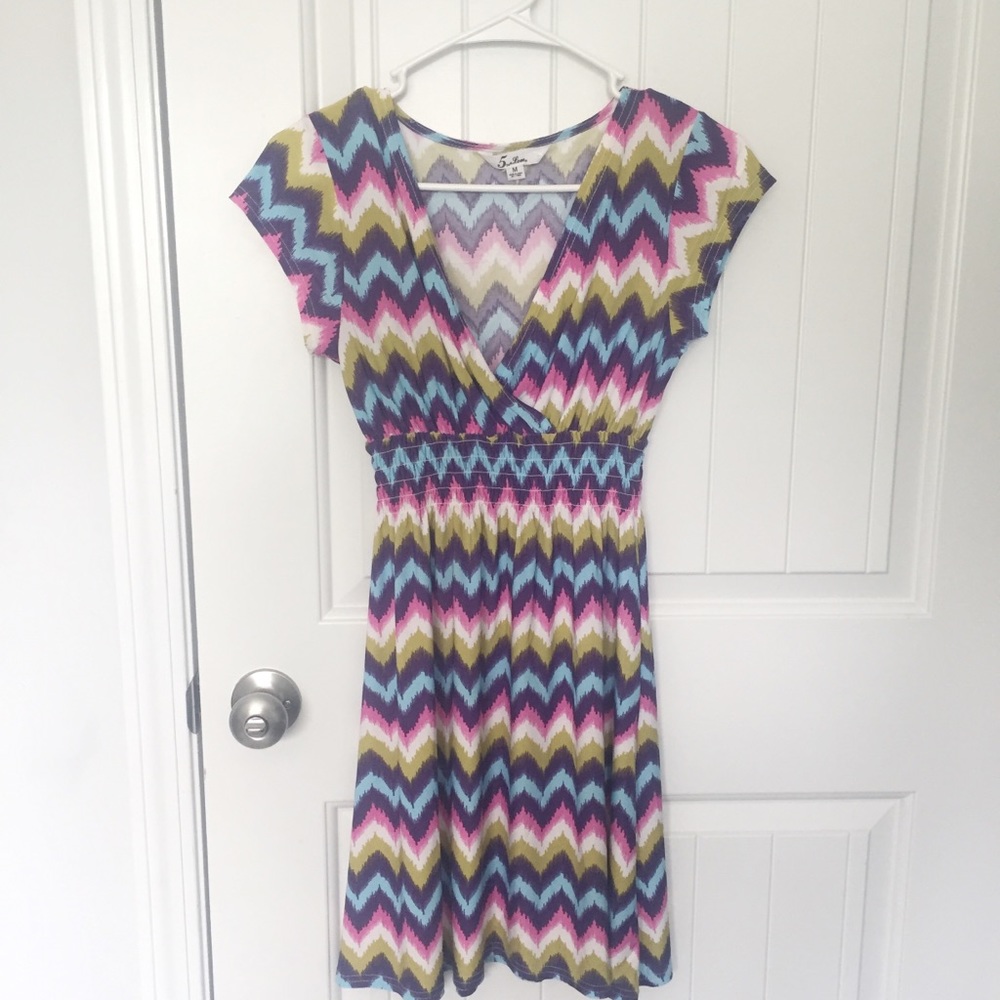 5th&Love Chevron Mini Dress Multicolored